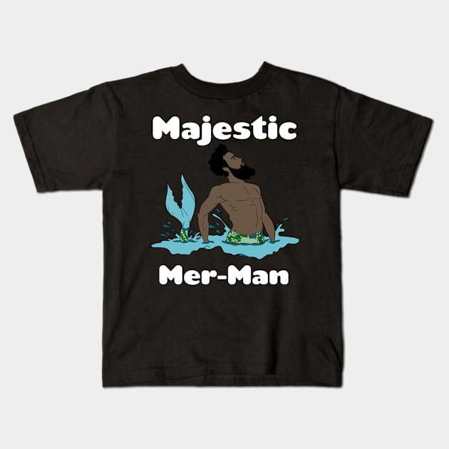 Majestic Merman Kids T-Shirt by Lin Watchorn 